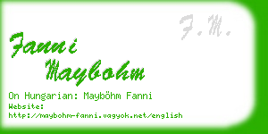 fanni maybohm business card