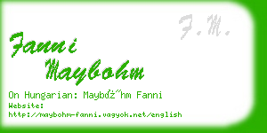 fanni maybohm business card